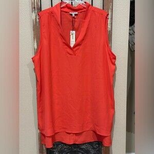 NWT Mileage high low Orange Blouse